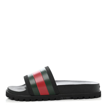 " Luxury Slide Sandals - Green & Red Stripe Designer Look "