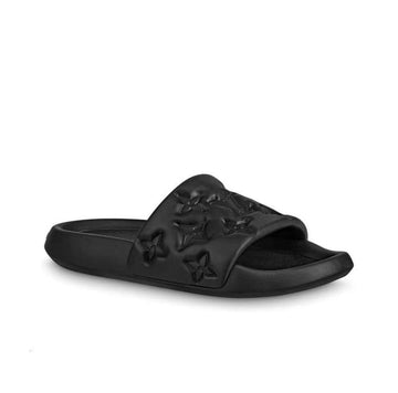 " Luxury Monogram Slide - All Black Elegance "